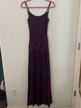 Meshki XS Plum High Slit Maxi Dress Side Knot Evening Gown